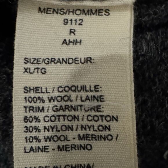 Woolrich 100% Wool Crewneck Sweater Mens XL Charcoal Gray Knit Pullover Warm - Picture 4 of 10